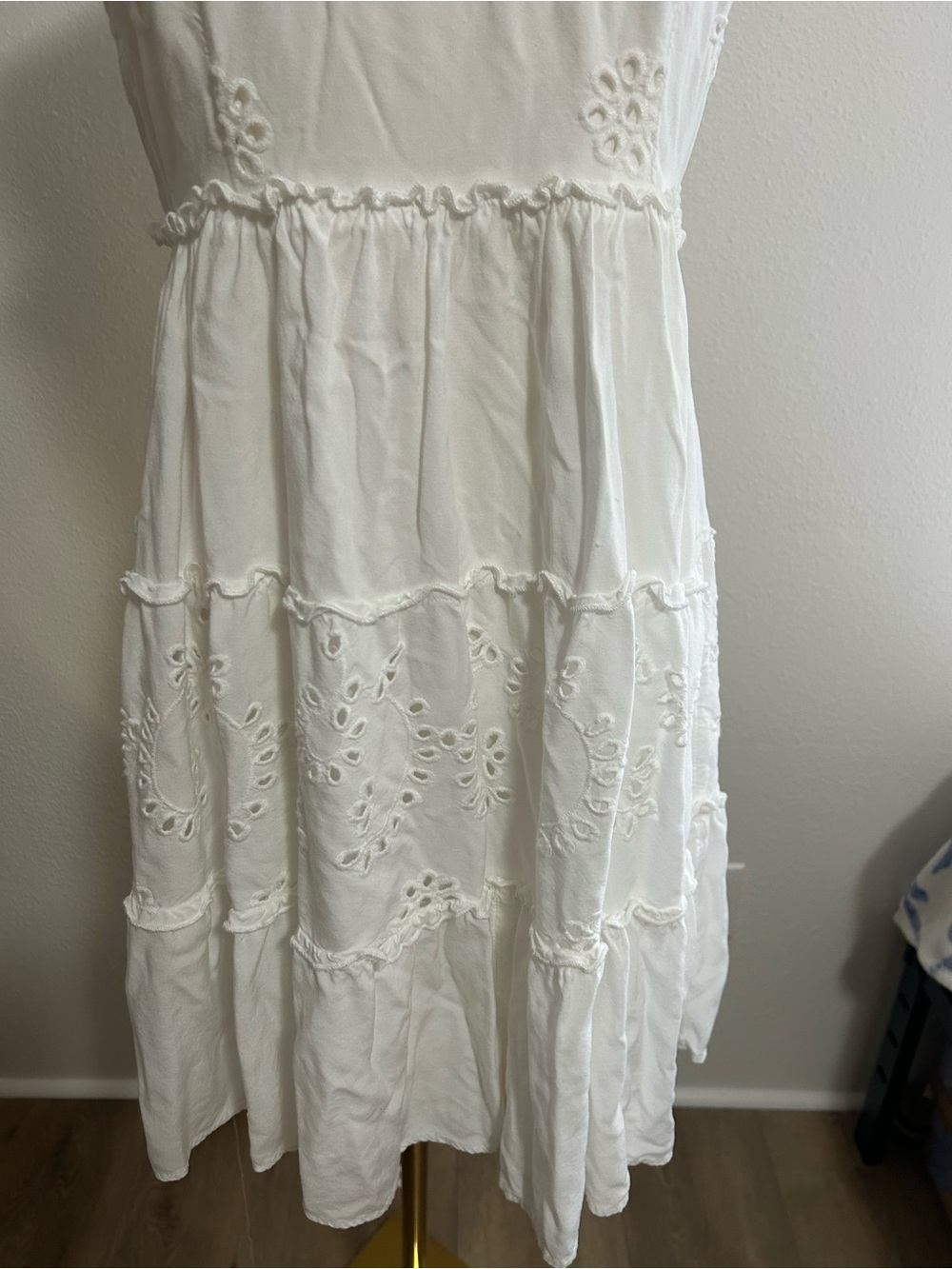 Maurices White Eyelet Tiered Mini Sundress - Picture 3 of 9